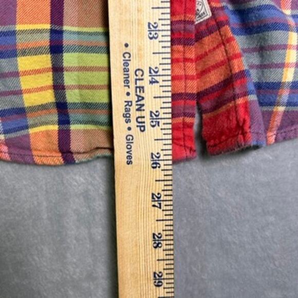 LRL Lauren Jeans Co. Flannel Womens Medium Plaid Fall Layers Colorful Capsule - Picture 5 of 5